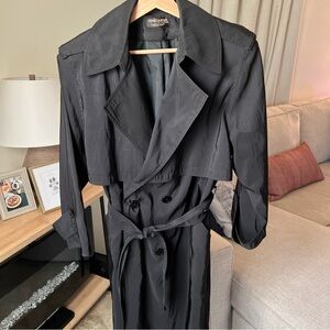 Forecaster Of Boston Women’s Black Trench Coat Jacket Size Petite 5/6